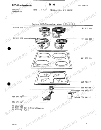 Взрыв-схема плиты (духовки) Alno ALNO M 740 W - Схема узла Section1